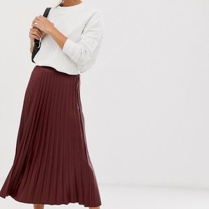 ASOS Brand leather look pleated skirt